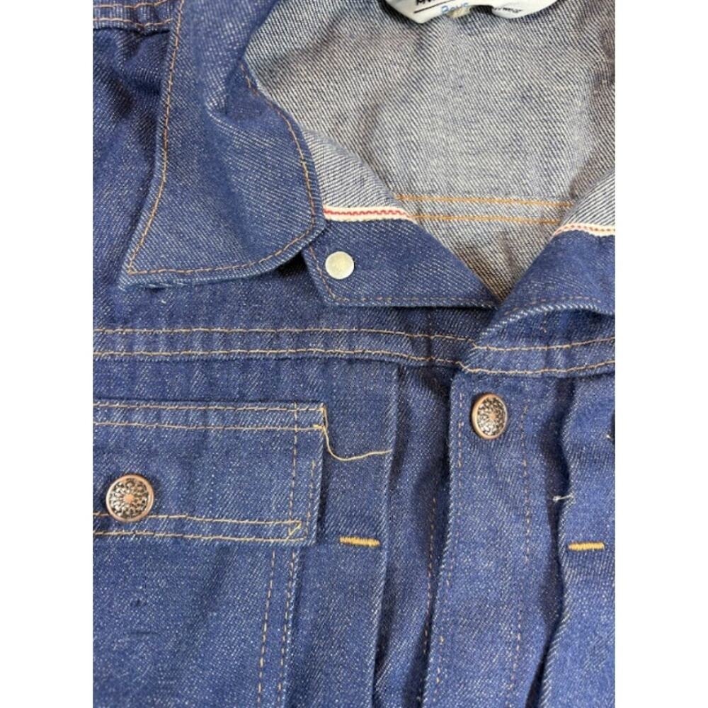 Vintage 60s JC Penney Selvedge Denim Trucker Jacket Boys Large Dark Wash Rare - Picture 3 of 7